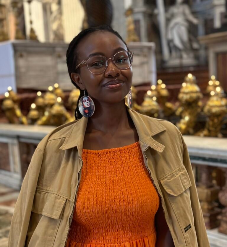 Photo of the author Becky travelling in the Vatican