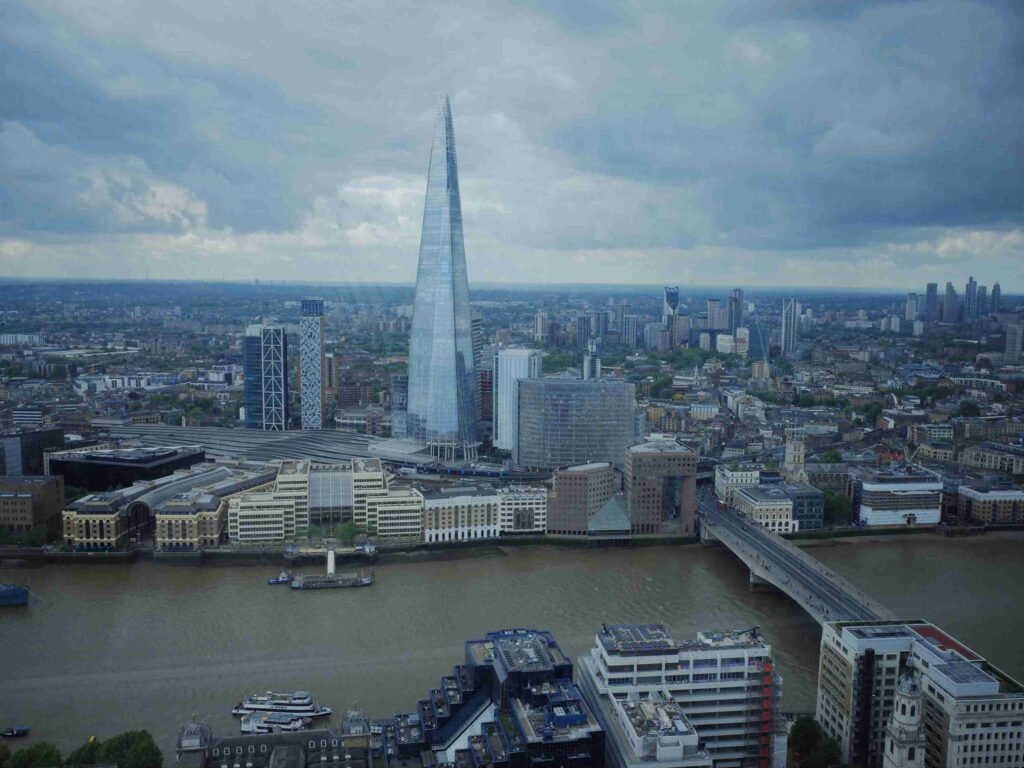 The Shard and London skyline seen from Sky Garden observation deck